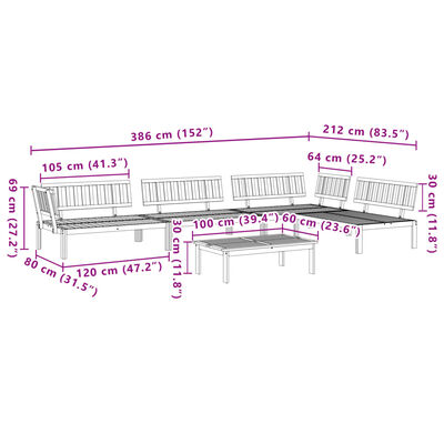 vidaXL 5 Piece Patio Pallet Sofa Set Solid Wood Acacia