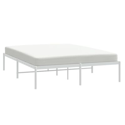 vidaXL Metal Bed Frame without Mattress White 59.1"x78.7"