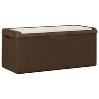 vidaXL Patio Storage Box with Seat Cushion Brown 92.5 gal PP