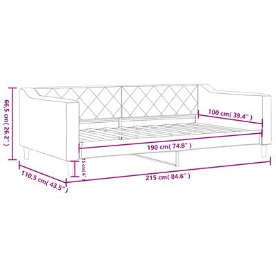 vidaXL Day Bed without Mattress Light Gray 39.4"x74.8" Fabric