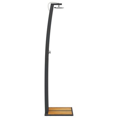 vidaXL Outdoor Shower Black 21.7"x23.6"x88.2" Poly Rattan and Acacia Wood