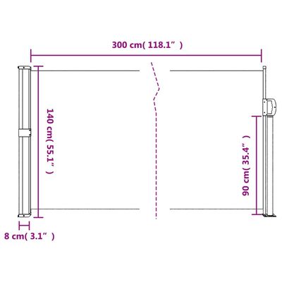 vidaXL Retractable Side Awning Anthracite 55.1"x118.1"