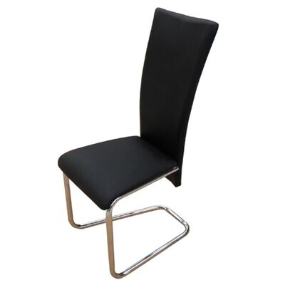 vidaXL Dining Chairs 2 pcs Black Faux Leather