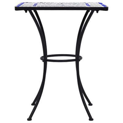 vidaXL Mosaic Bistro Table Blue and White 23.6" Ceramic