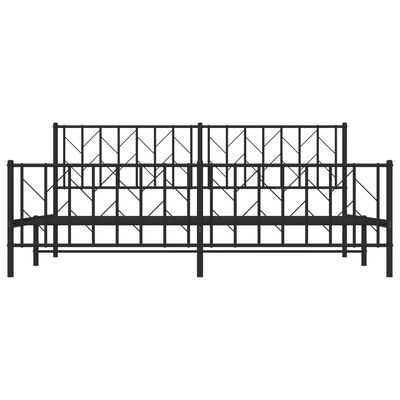 vidaXL Metal Bed Frame without Mattress with Footboard Black 76"x79.9"