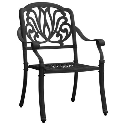 vidaXL 5 Piece Bistro Set Cast Aluminum Black