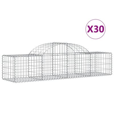 vidaXL Arched Gabion Baskets 30 pcs 78.7"x19.7"x15.7"/23.6" Galvanized Iron