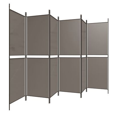 vidaXL 6-Panel Room Divider Anthracite 118.1"x86.6" Fabric