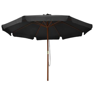 vidaXL Garden Parasol with Wooden Pole 129.9" Anthracite