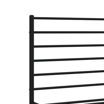 vidaXL Metal Bed Frame with Headboard and Footboard Black 76"x79.9" King