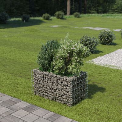 vidaXL Gabion Raised Bed Galvanized Steel 35.4"x19.7"x19.7"