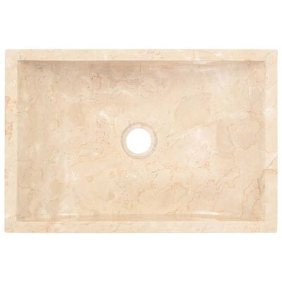 vidaXL Sink 17.7"x11.8"x4.7" Marble High Gloss Cream