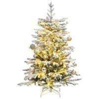 vidaXL Artificial Hinged Christmas Tree 150 LEDs & Ball Set 59.1"