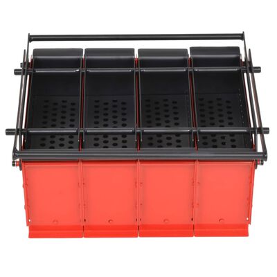 vidaXL Paper Log Briquette Maker Steel 15"x12.2"x7.1" Black and Red