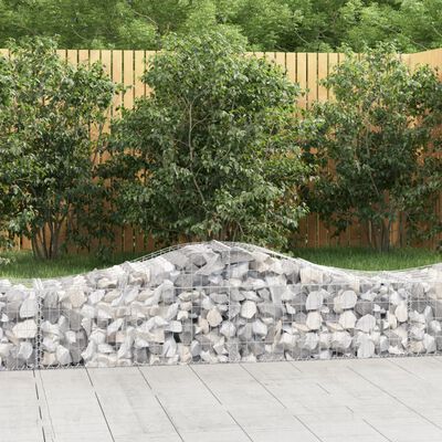 vidaXL Arched Gabion Baskets 4 pcs 78.7"x19.7"x15.7"/23.6" Galvanized Iron