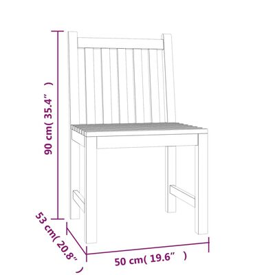 vidaXL 4 Piece Patio Dining Set Solid Wood Teak