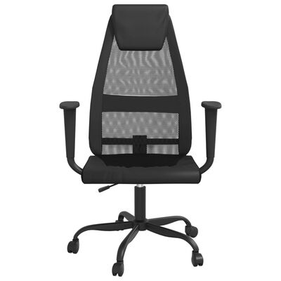 vidaXL Office Chair Black Mesh Fabric and Faux Leather