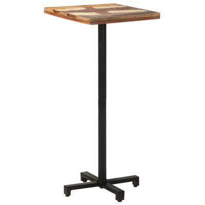 vidaXL Bistro Table Square 19.7"x19.7"x43.3" Solid Reclaimed Wood