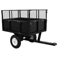 vidaXL Tipping Trailer for Lawn Mower 661.4 lb Load