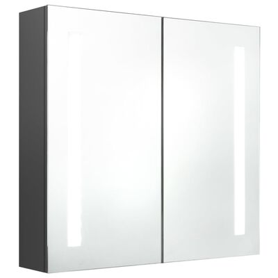 vidaXL LED Bathroom Mirror Cabinet Gray 24.4"x5.5"x23.6"