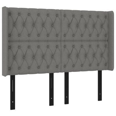 vidaXL LED Headboard Dark Gray 57.9"x6.3"x46.5"/50.4" Fabric