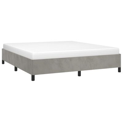 vidaXL Bed Frame Light Gray 72"x83.9" California King Velvet