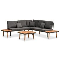 vidaXL 4 Piece Patio Lounge Set with Cushions Solid Acacia Wood