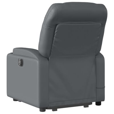 vidaXL Stand up Massage Recliner Chair Gray Faux Leather