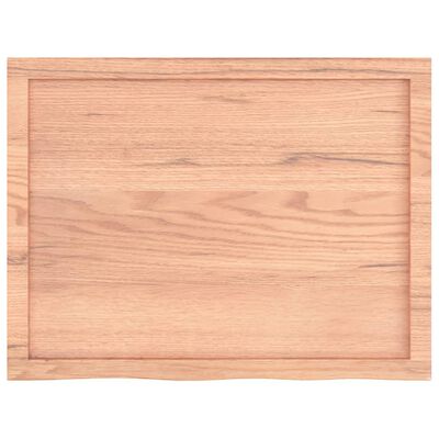 vidaXL Table Top Light Brown 31.5"x23.6"x(0.8"-1.6") Treated Solid Wood Oak