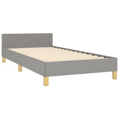 vidaXL Bed Frame with Headboard Light Gray 39.4"x74.8" Twin Fabric