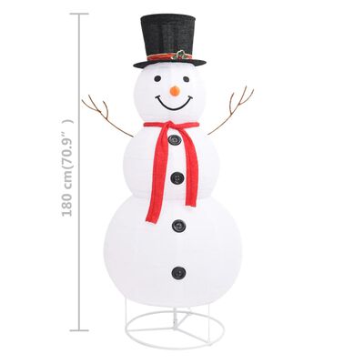 vidaXL Decorative Christmas Snowman Figure LED Luxury Fabric 6 ft