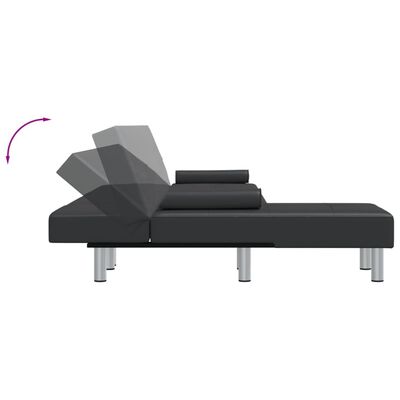 vidaXL L-shaped Sofa Bed Black 100.4"x55.1"x27.6" Faux Leather