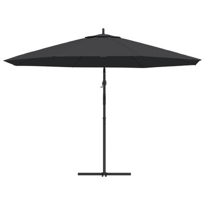 vidaXL Cantilever Garden Parasol with Aluminum Pole 137.8" Black