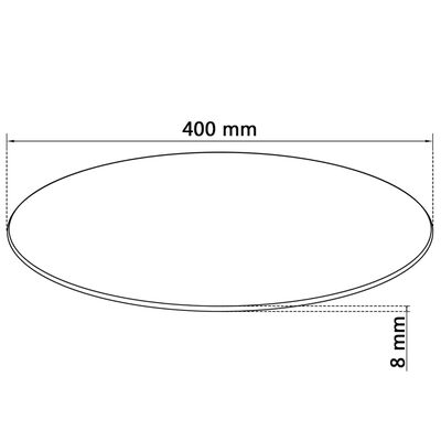 vidaXL Table Top Tempered Glass Round 15.7"