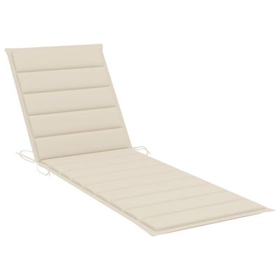 vidaXL Patio Sun Lounger with Table and Cushion Solid Wood Acacia