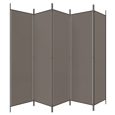 vidaXL 5-Panel Room Divider Anthracite 98.4"x78.7" Fabric