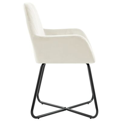 vidaXL Dining Chairs 2 pcs Cream Velvet