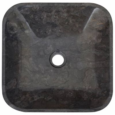 vidaXL Sink Black 15.7"x15.7"x3.9" Marble