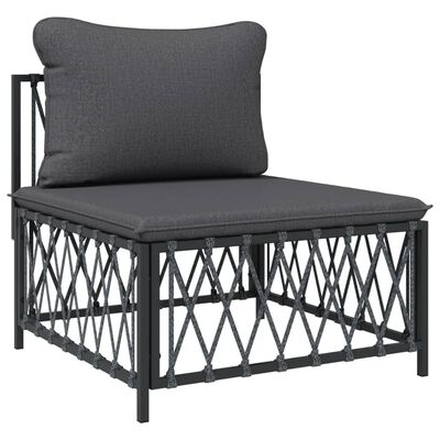 vidaXL 6 Piece Patio Lounge Set with Cushions Anthracite Steel