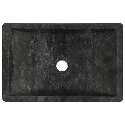 vidaXL Sink 17.7"x11.8"x4.7" Marble High Gloss Black