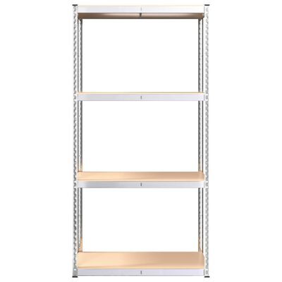 vidaXL 4-Layer Shelves 4 pcs Silver Steel&Engineered Wood