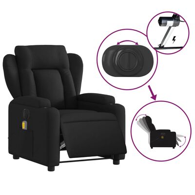 vidaXL Electric Massage Recliner Chair Black Fabric