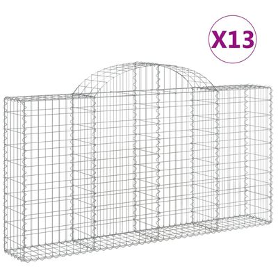 vidaXL Arched Gabion Baskets 13 pcs 78.7"x11.8"x39.4"/47.2" Galvanized Iron