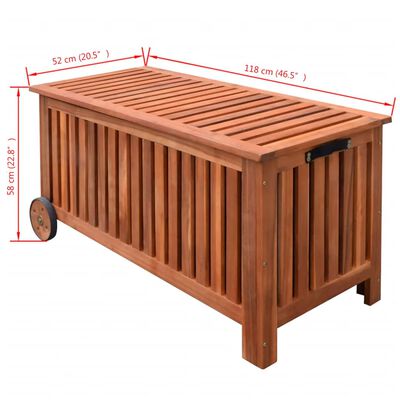 vidaXL Patio Storage Box 46"x20"x23" Wood