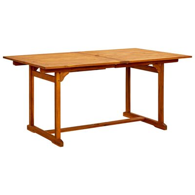 vidaXL Garden Dining Table (63"-94.5")x39.4"x29.5" Solid Acacia Wood