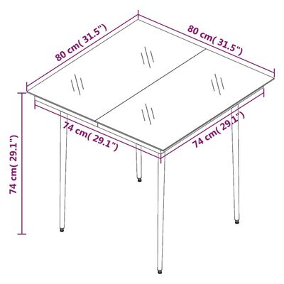 vidaXL 5 Piece Patio Dining Set with Cushions Poly Rattan and Glass