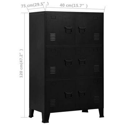 vidaXL Industrial Storage Chest Black 29.5"x15.7"x47.2" Steel