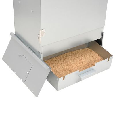 vidaXL BBQ Oven Smoker with Wood Chips 17.5"x11.4"x43.3" Galvanized Steel