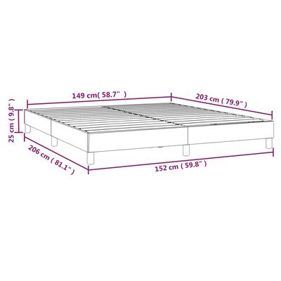 vidaXL Bed Frame Dark Gray 59.8"x79.9" Queen Fabric