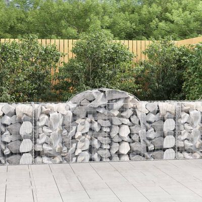 vidaXL Arched Gabion Baskets 10 pcs 78.7"x19.7"x31.5"/39.4" Galvanized Iron